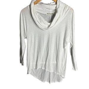 Michael Stars Cowl Neck Sweater White Size OS